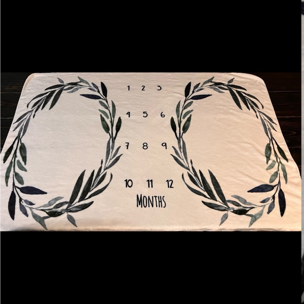 Twin Baby Milestone Blanket with Leaf Design